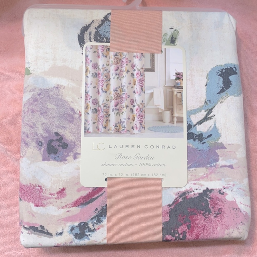 Lauren Conrad Rose Garden Cotton Shower Curtain - Floral Bath Decor
